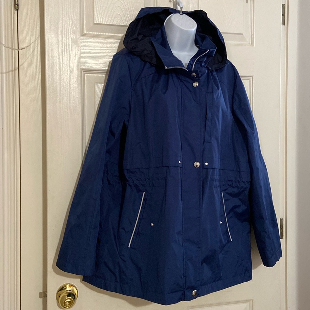 Liz Claiborne Spring to Fall Rain Jacket with Hood Plus Size 1X
